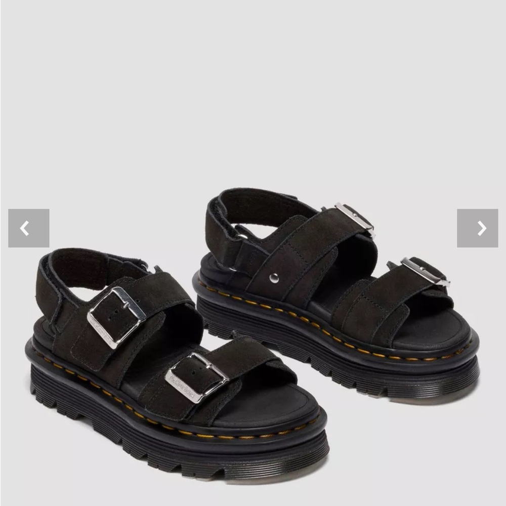 Dr. Martens ZebZag Platform Sandal in Black Suede